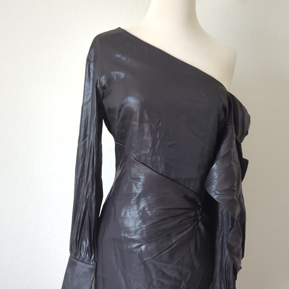 BCBGMAXAZRIA Wylie Dress Womens 38 6 Runway Designer Luxury Black‎ Shimmer $368 - Picture 16 of 16